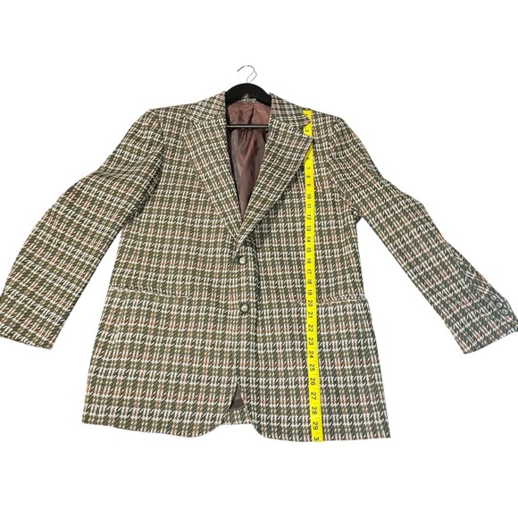 Vintage Montgomery Ward Houndstooth Tweed Blazer Wool Blend Men’s 40R Women’s XL - Picture 5 of 8